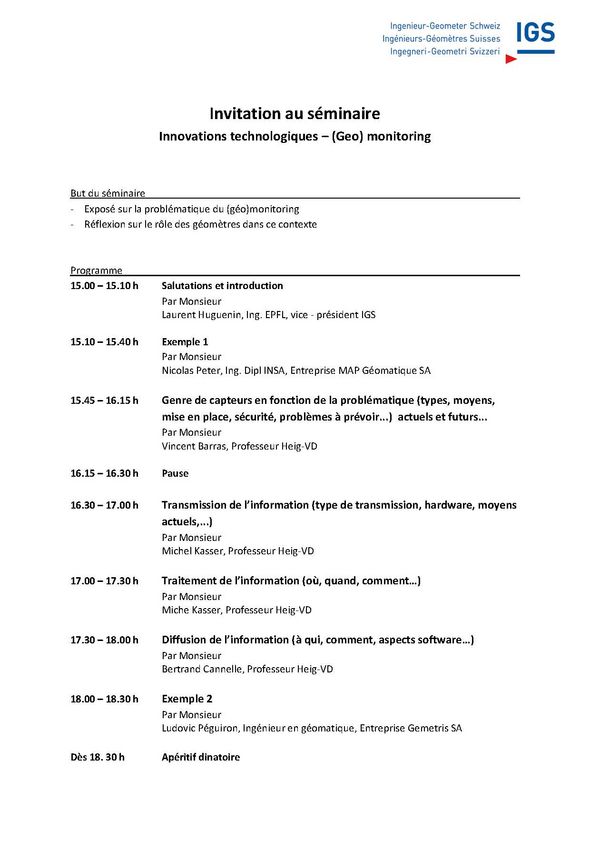 Séminaire (Géo)Monitoring